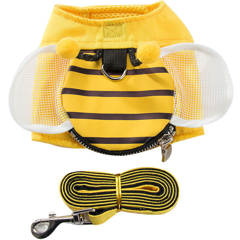 Cute Bee Vest Dog Leash Dog Leash Dog Leash Walking Dog Rope Teddy Pet Supplies Harness Cat Chain