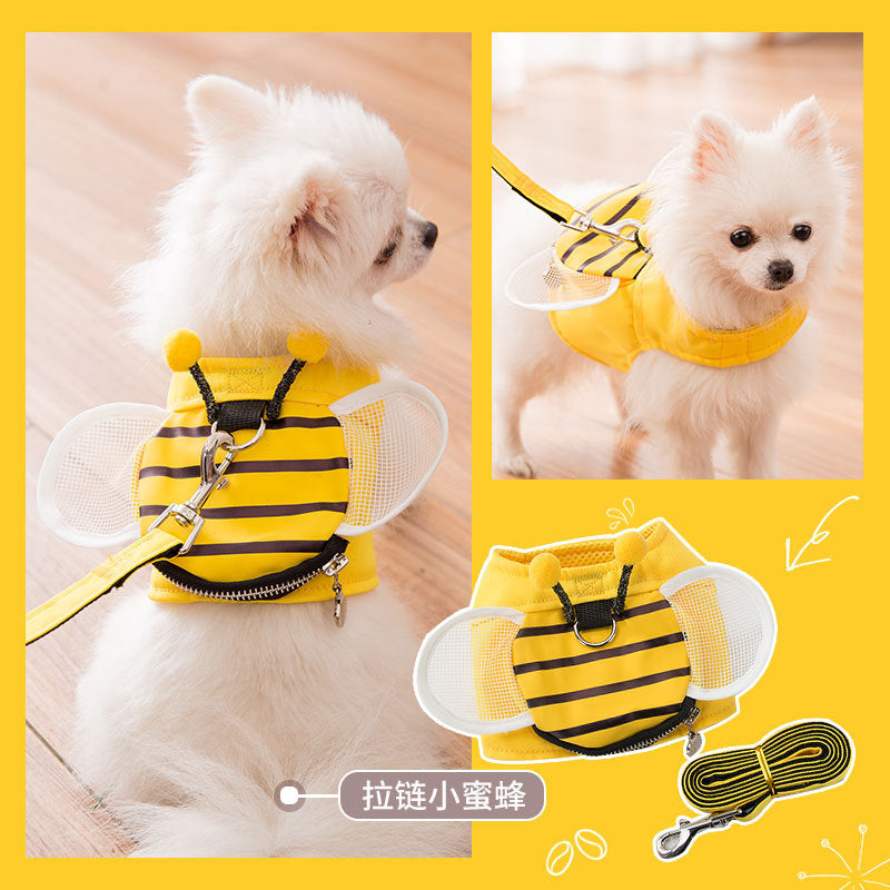 Cute Bee Vest Dog Leash Dog Leash Dog Leash Walking Dog Rope Teddy Pet Supplies Harness Cat Chain