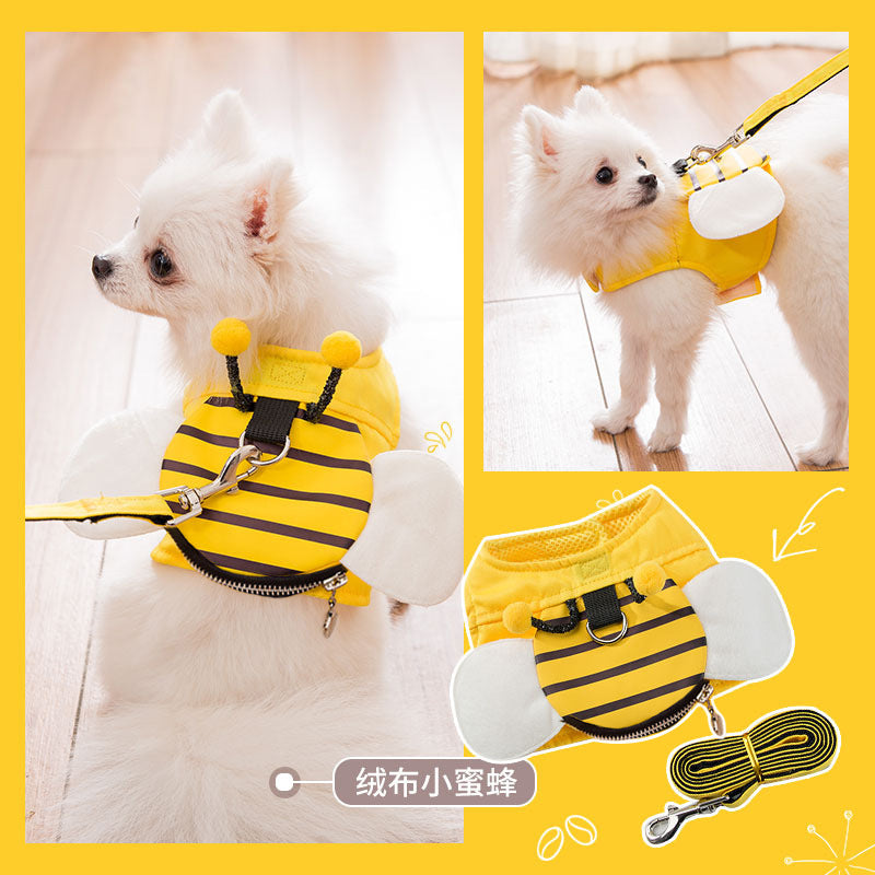 Cute Bee Vest Dog Leash Dog Leash Dog Leash Walking Dog Rope Teddy Pet Supplies Harness Cat Chain