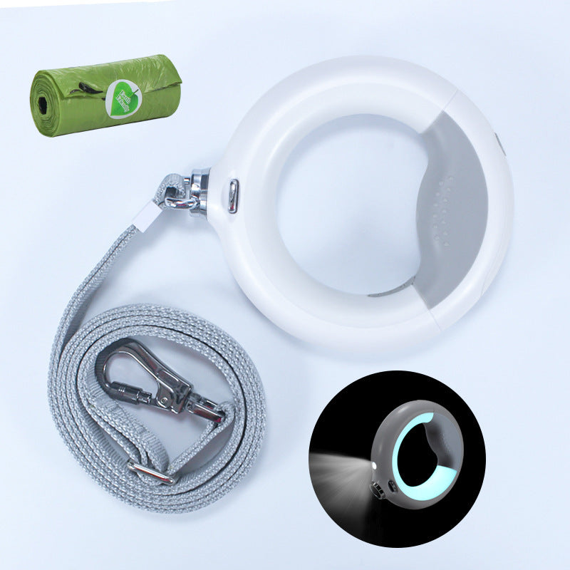 Automatic Retractable Dog Leash LED Lantern USB Rechargeable Garbage Bag Dog Pet Leash