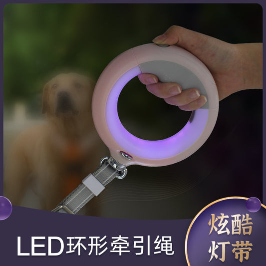 Automatic Retractable Dog Leash LED Lantern USB Rechargeable Garbage Bag Dog Pet Leash